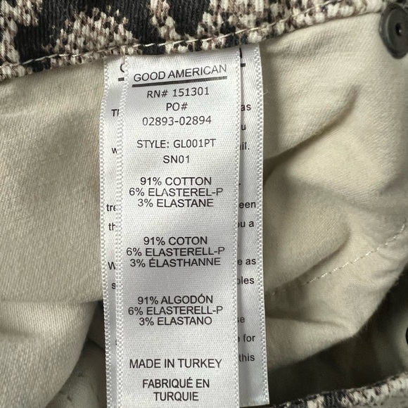 Good American Beige Snake Print Skinny Pants - Picture 7 of 12